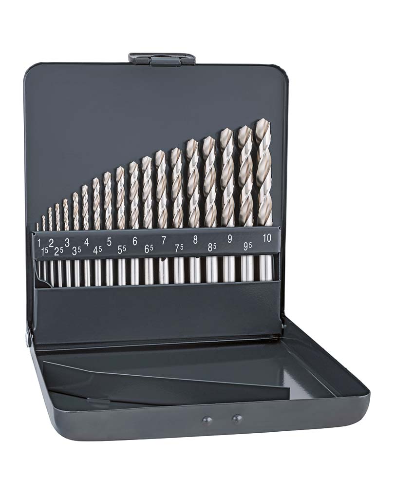 HSS-ALPEN HSS-SUPER KM 19, 1-10x0.5, SATZ, Z2, DIN338, unbeschichtet