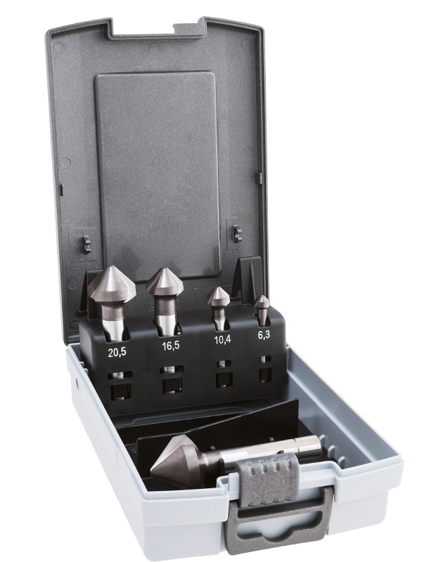 HSS-CO-Kegelsenkersatz 5-tlg., SATZ, Z3, DIN335-C, unbeschichtet