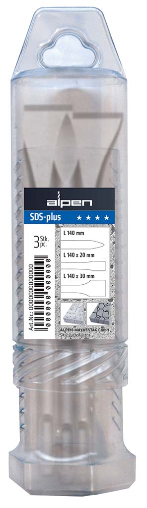 HSS-SDS-plus Meisselset 3-tlg., SATZ, unbeschichtet