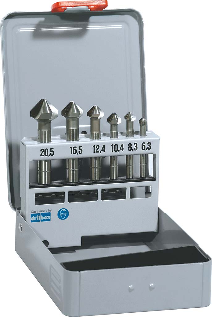 HSS-CO-Kegelsenkersatz 6tlg., SATZ, Z3, DIN335-C, unbeschichtet