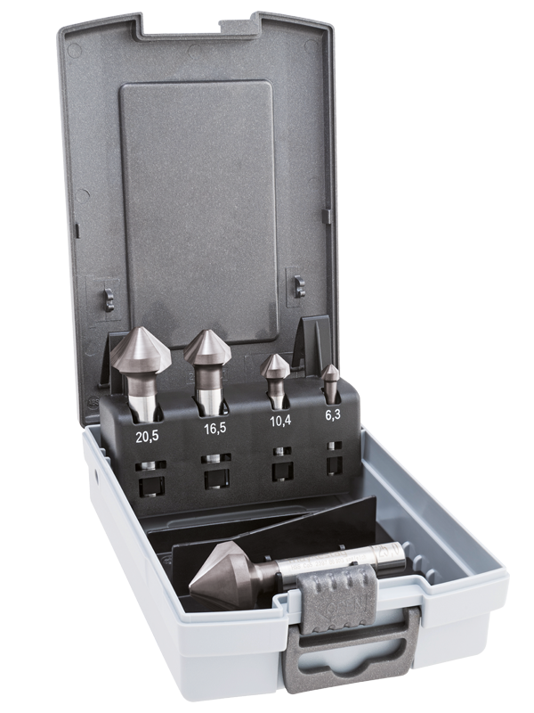 HSS-CO-Kegelsenkersatz 5-tlg., SATZ, Z3, DIN335-C, unbeschichtet