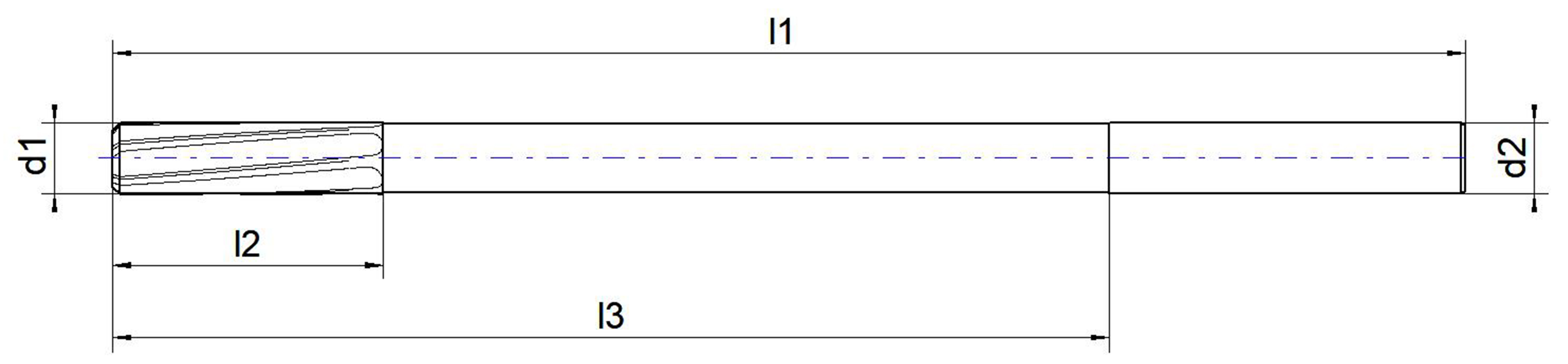 HSSE-NC-Maschinen-Reibahle, DIN 212, Form D, Z=6,